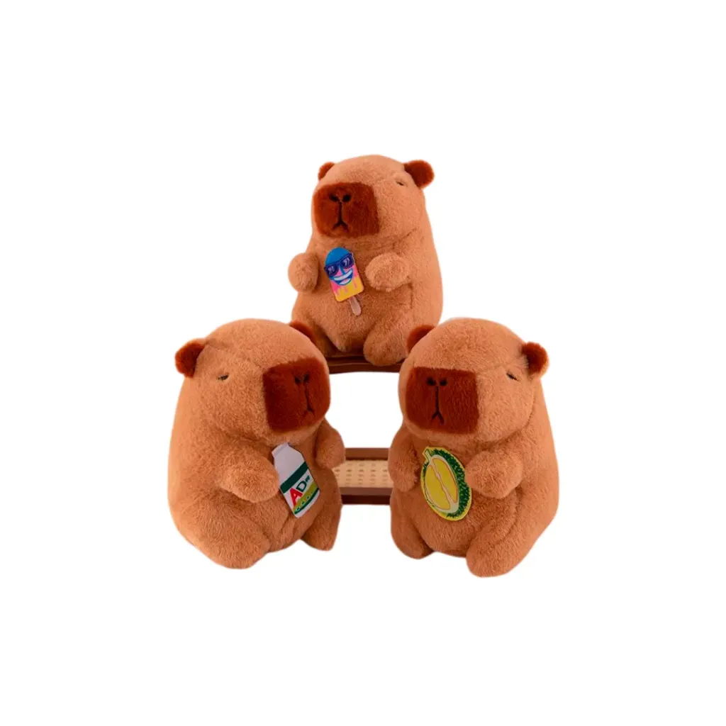 VN PELUCHE CAPIBARA CON PALETA 8 PULGADAS