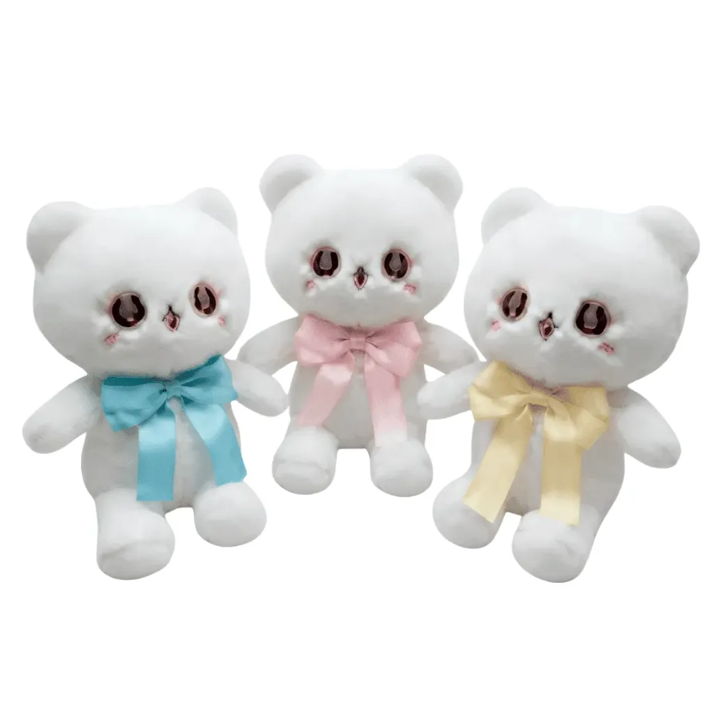VN PELUCHE GATITA CON LAZO 8 PULGADAS