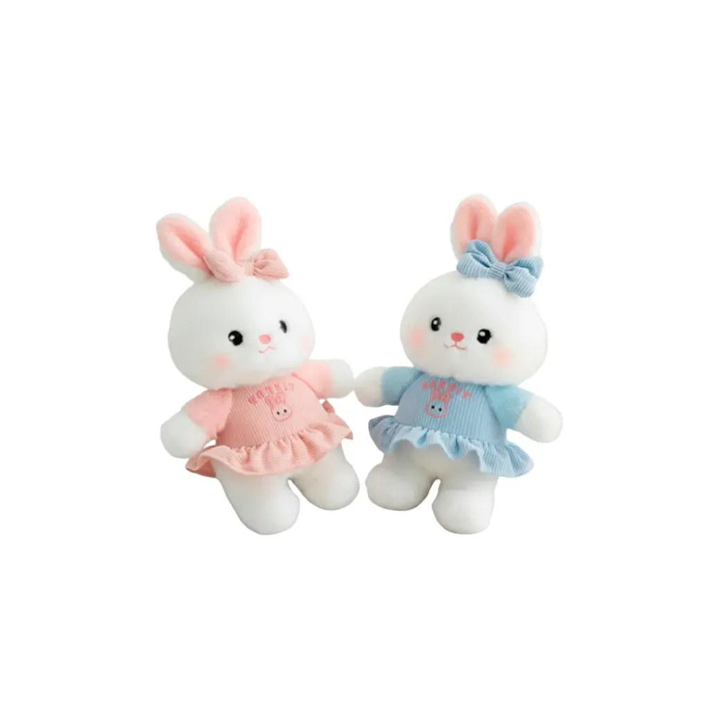 PELUCHE CONEJO CON VESTIDO 8 PULGADAS