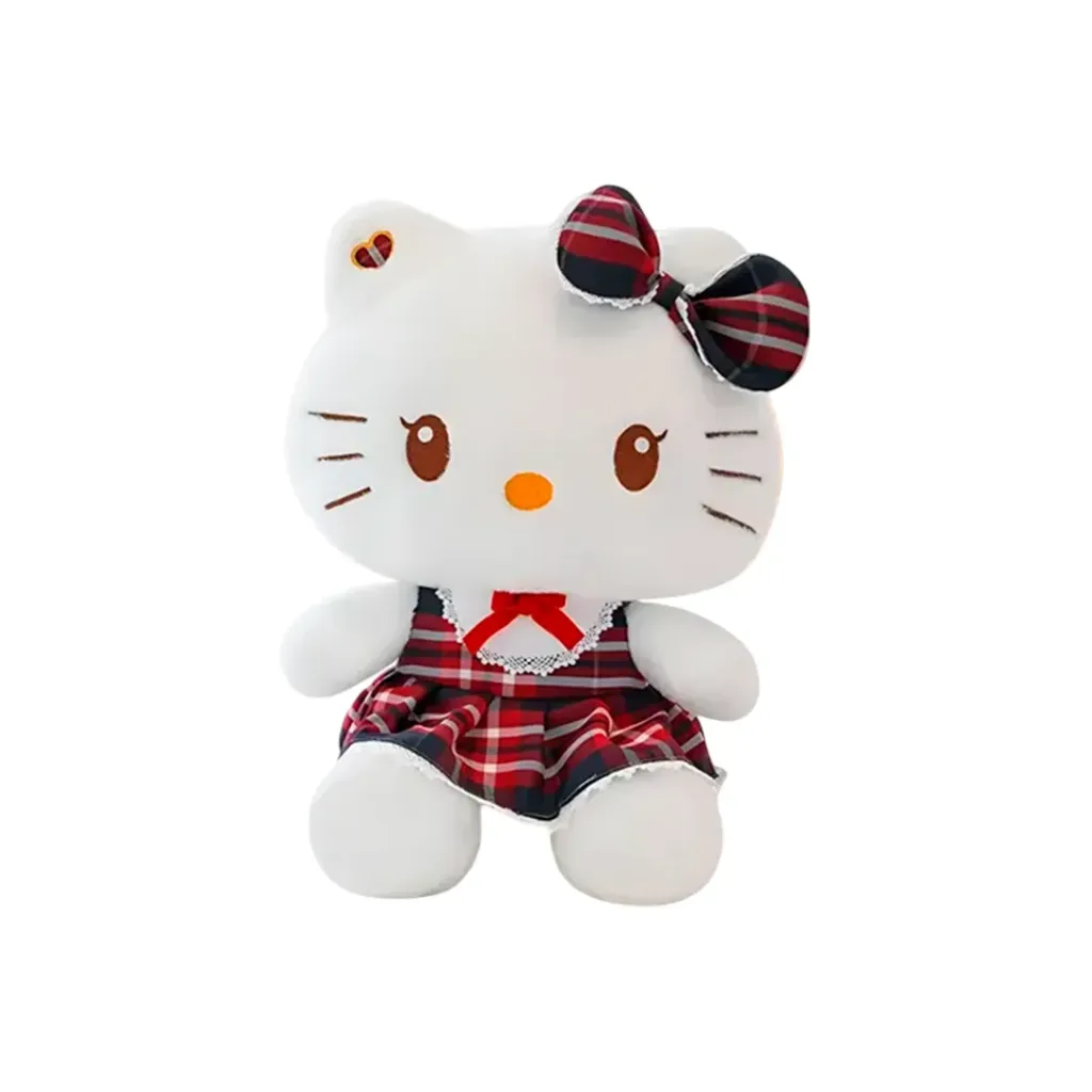PELUCHE DE HELLO KITTY CON CUADROS 45CM